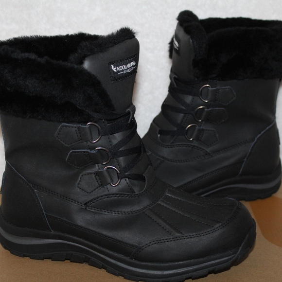 UGG KOOLABURRA LEATHER WINTER BOOTS‎ BLACK - Picture 3 of 8